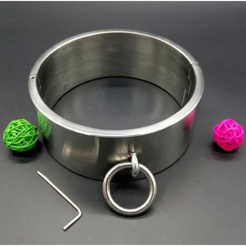 Metal Heavy High Collar Slave Bondage Stainless Steel Dog Collar Adults Games 3 Size Man/women Hard Sex Toys Bdsm Neck Sex Tool