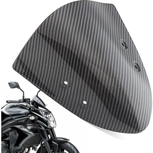 Carbon Fiber Front Windshield WindScreen Wind Deflector Wind Shutter Motorcycle For Kawasaki ER-6N ER6N 2012-2014
