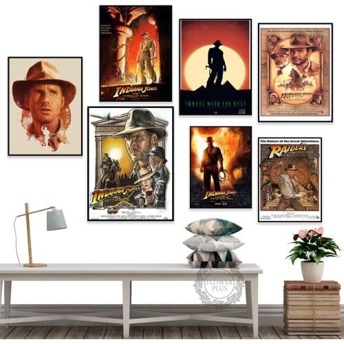 Indiana Jones Poster Adventure Classic Movie Posters and Prints Canvas Painting Wall Art Picture Home Decor картины на стену