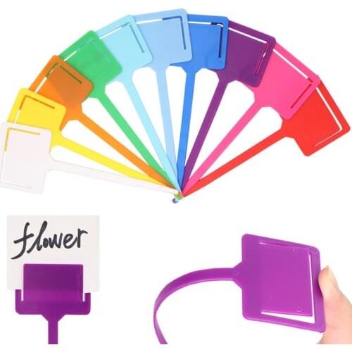 Plastic Waterproof T Label 10 Colors Thickened Writable And Reusable Garden Plant Tags for Flowers Potted Classification Mark