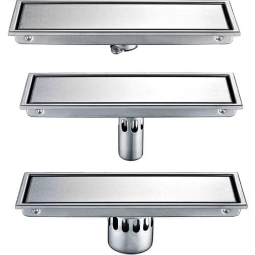 Rectangle Tile Insert Floor Linear Waste Grates Shower Drain Invisible Stainless Steel Bathroom Anti-odor Floor Drainer