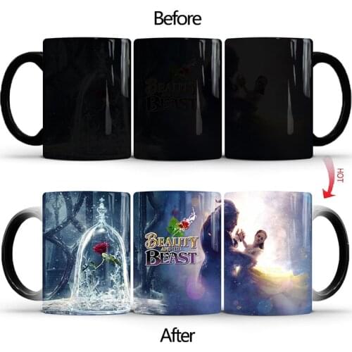 Cartoon Beauty and the Beast Christmas Gifts 11oz Color Changing Ceramic Creative Coffee Tea Cup Mug