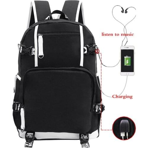 Outdoor Travel 2021 Mens Womens Backpacks Youth Student School Backpack With USB Pure Color Casual Child Boys Fashion Backpack