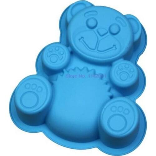50pcs Silicone Bear Shape Mold Decorating Cake Tools DIY Cookie Tray Jelly Cutter 3D Cutting Die Kitchen Baking Cake