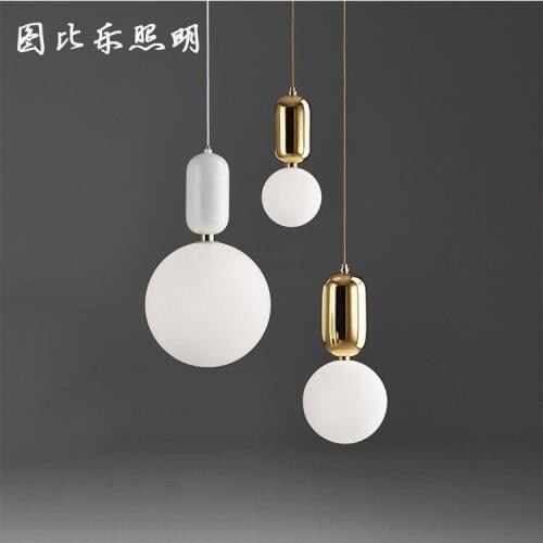Nordic led glass ball lustre pendente luminaria pendente pendant lamp Dining Room Bedroom bedroom hanging lamp