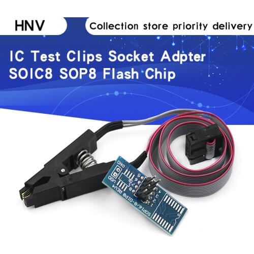 SOIC8 SOP8 Flash Chip IC Test Clips Socket Adpter BIOS/24/25/93 Programmer for arduino