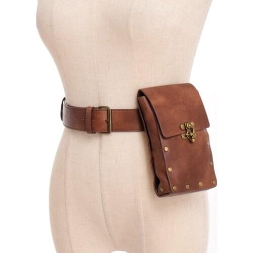 Medieval Pouch Bag Belt Leather Saddle Wallet Men Women Steampunk Viking Pirate Costume