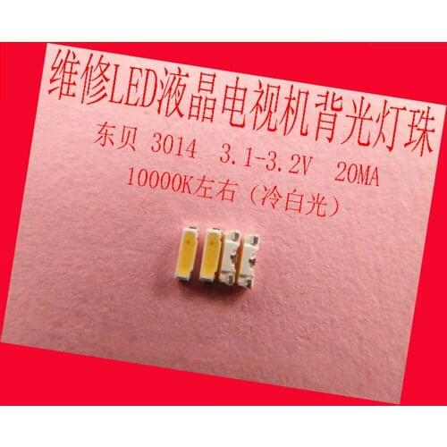 100piece/lot for repair LCD TV LED backlight Article lamp SMD LEDs 3V 3014 Cold white light emitting diode