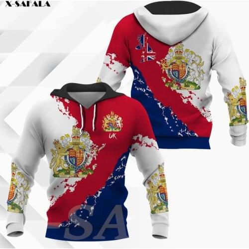 UK England Countries Map Flag Skull 3D Printed Hoodie Man Women Harajuku Zipper Pullover Sweatshirt Jacket