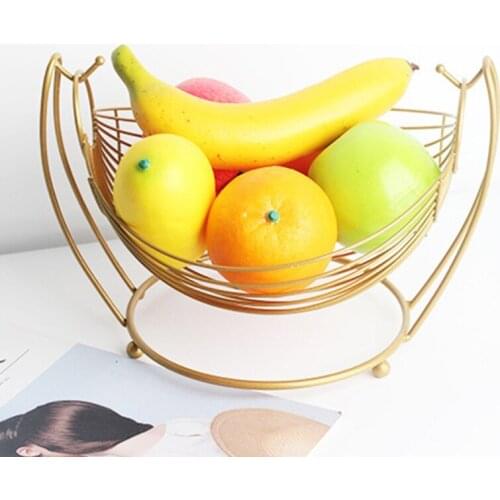 Creative Hammock Shaped Fruit Vegetable Basket Woven Iron Wire Hollow Desktop 87HA