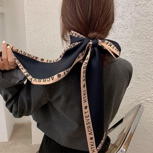 Fashion Hair Band for Women Letter Printing Scarves Silk Elegant Easy to Match Retro Vintage Beautiful High Quality