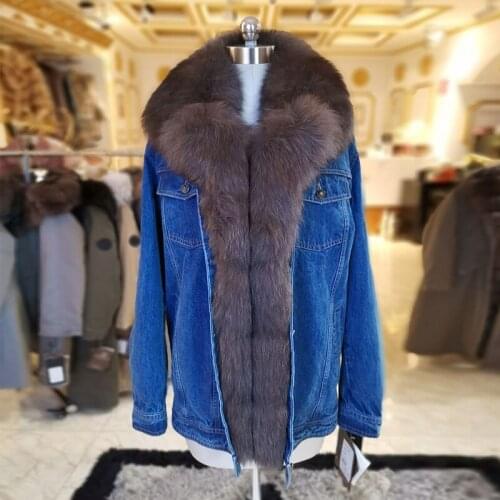 WINTER PALACE 2020 new raccoon fur collar Mid-length Removable cotton lining Send to overcome female Overcoat Ladies jacket 9075