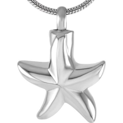 Cremation Ashes jewelry Star-shaped ashes necklace pendant deep hole Front and Back free Engraving