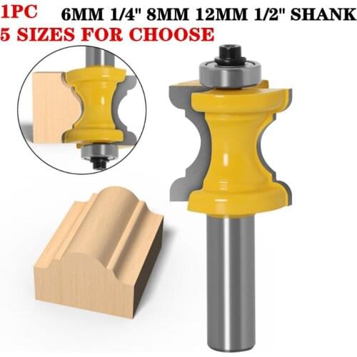 1pc Bullnose Bead Column Molding Wood Router Bit Tungsten Carbide Wood Milling Cutter - 6mm/6.35mm/8mm/12mm/12.7mm Shank