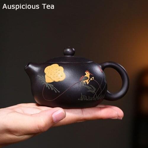 160ml Yixing Boutique Purple Clay Teapots Ball Shaped Infuser Xishi Tea Pot Beauty Kettle Handmade Zisha Tea Set Customized