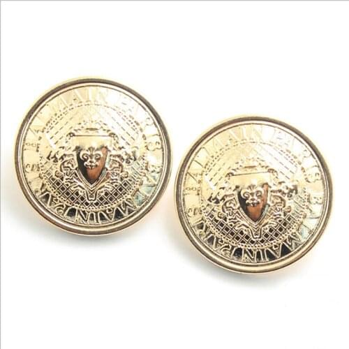 200 PCS Metal Double Lion Button Hand-Sewn Gold British Style Coat Trench Suit Buttons Spot 15-28MM