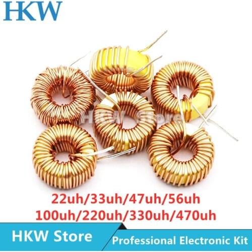 5pcs Toroid Inductor 3A Winding Magnetic Inductance 22uH 33uH 47uH 100uH 220uH 330uH 470uH Inductor For LM2596