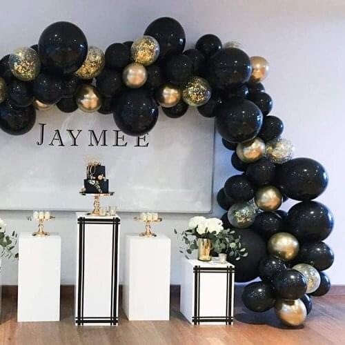 82pcs/lot DIY Black Gold Balloons Garland Arch Kit Balloons for Birthday Eve Wedding Party Graduation Anniversary Party Decorati