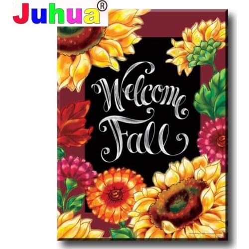DIY diamond painting Welcome, Fall Flower Cross Stitch diamond full mosaic diamond embroidery full square/round drill handmade