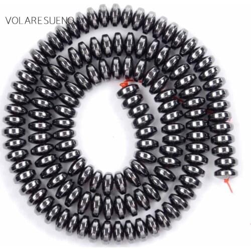 Black Rondelle Hematite Stone Natural Loose Beads 15” Strand Pick 6x3mm Spacer Beads For Charm Bracelte Necklace Jewelry Making