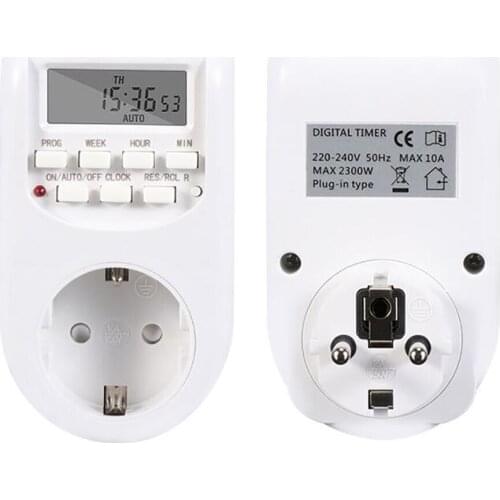 KEBIDU Digital Timer Switch Energy Saving Smart Power Socket 230V AC Adjustable Programmable Setting of Clock/On/Off Time