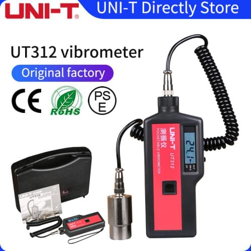 UNI-T UT312 Digital Vibrometer Portable Split Vibration Meter Acceleration Velocity Displacement Measurement Tester