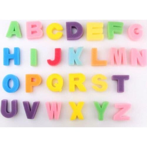 New Kids DIY Painting 26pcs/set Baby Kids Educational Toys art Tool Drawing Toys Sponge ABC Letter Stamp Set Graffiti Seal Tool