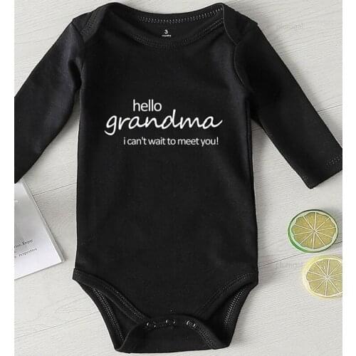 For babies kids clothing newborn girl outfit toddler jumpsuits cotton baby girls winter clothes printing hello grandma Rompers