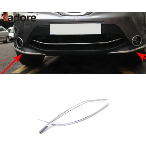 For Nissan Qashqai 2014 2015 2016 ABS Chrome Front Bumper Foglight Eyelid Garish Strips Trim Exterior Accessories Car Styling