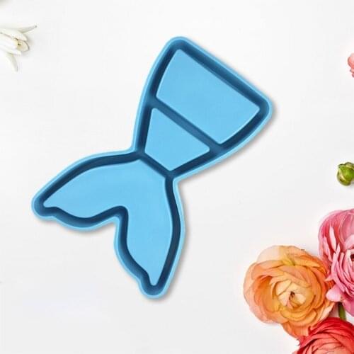 Fish Tail Storage Box Epoxy Resin Mold Table Snack Organizer Case Silicone Mould DIY Crafts Soap Candle Handicrafts Tool M2EA