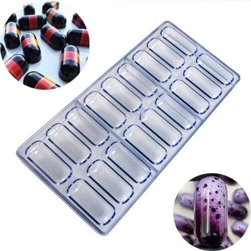 18 Holes Long Strip Shape Chocolate Moulds Fondant Ice Cube Mould For Candy Cake Jelly Pudding DIY Bakeware Mold Supplies Tools