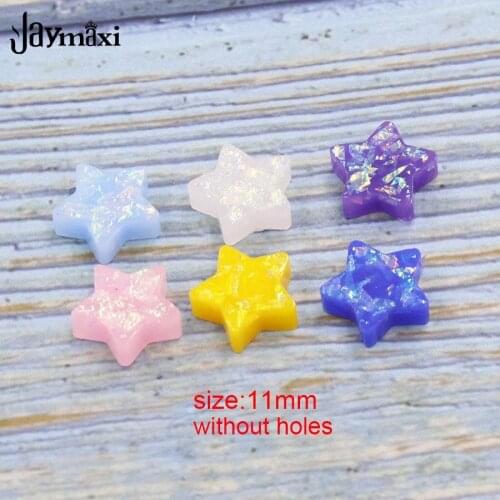 Jaymaxi 11mm Synthetic Star Opal Pendant Fire Opal Charm DIY Pendant Handmade Jewelry Without Hole Wholesales 20Piece/lot