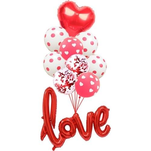 Ligatures Love Letter Foil Balloon Anniversary Valentine Wedding Decoration Birthday Party Decorations Latex Balloon Accessories