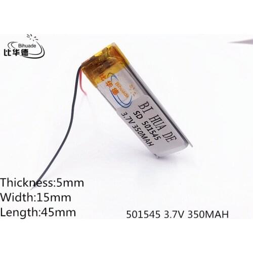Li-Po Size 501545 3.7V 350mah Lithium polymer Battery With Protection Board For MP3 MP4 GPS Digital Products