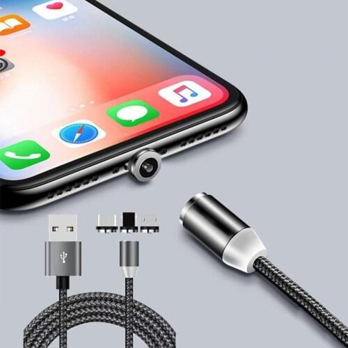 1M LED Magnetic USB Cable for iPhone Xs Max 8 7 6 & USB Type C Cable & Micro USB Cable for Samsung A80 A60 A40 A20 Tab Xiaomi LG