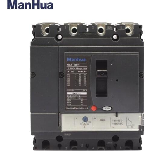 Manhua 160A NSX160N Short Circuit Prote Overload Protection Molded Case Circuit Breaker