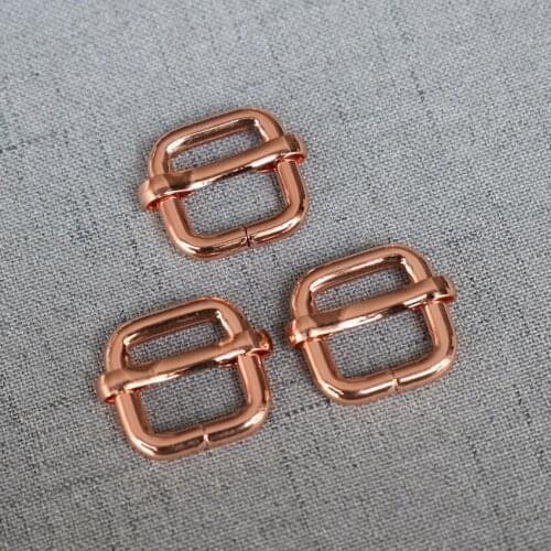 10 Pieces 15mm Rose Gold Silver Metal Slides Wire-formed Roller Pin For Handbag Backpack Bag Dog Collar DIY Accessories 15LXK-m