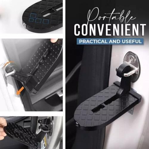 Multifunction Foldable Car Roof Rack Step (400 POUNDS/180 KG) Car Door Step Universal Latch Hook Auxiliary Alloy Foot Peda Tools