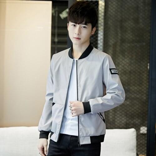 Bromandick Spring Autumn Casual Fit Yong Mens Washed 100% Polyester Brand-Clothing Jackets Male LT789 40