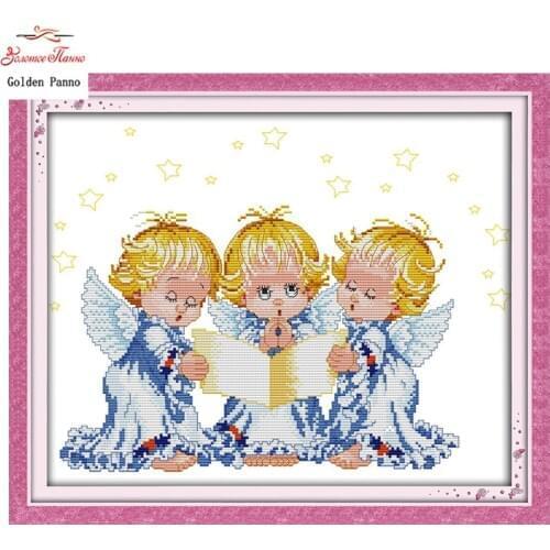 Golden Panno,Needlework,DIY Cross stitch,Sets For Embroidery painting angle 11ct/14ct printed/unprinted cotton/silk pattern 0123