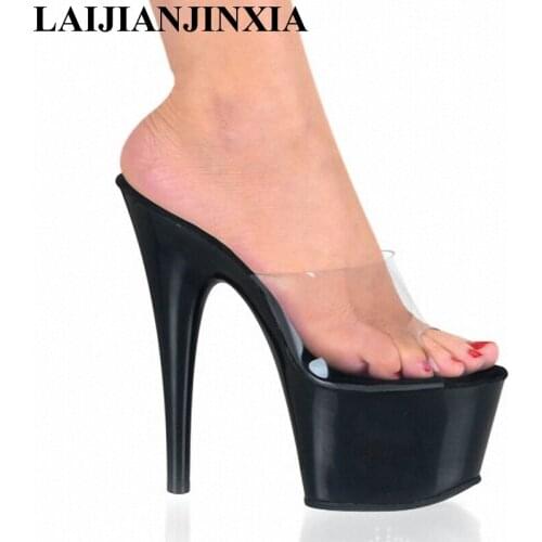 New 17 CM High Heels Slippers Club Night Sexy Pole Dancing Shoes Platform Women Shoes Rivets Dance Shoes G-016