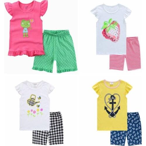 New Baby Kids Pajamas Summer Children Short Sleeve Cotton Sleepwear Gir Cartoon Pyjamas Girls Cute Home Clothing Boys Nightwear