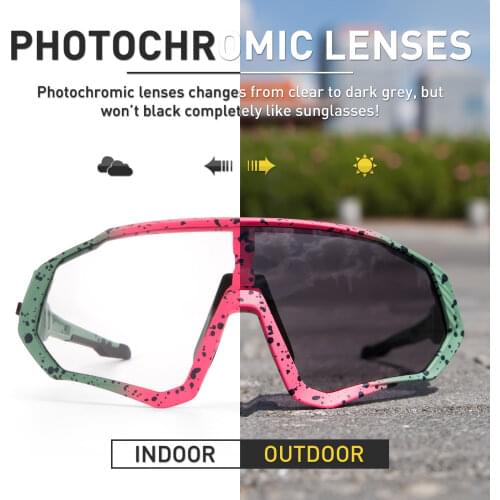 Brand New Photochromic Cycling Goggles Mountain Bike Cycling Glasses Outdoor Sports Cycling Sunglasses UV400 Eyewear 1 Lens