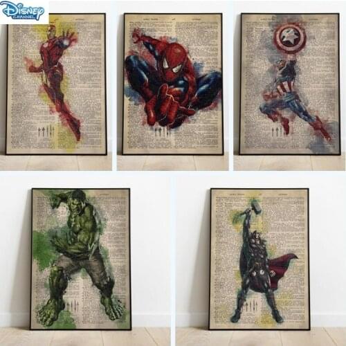 Avengers Posters Fashion Canvas Painting Wall Art Marvel Comics Superhero Character Print Retro Picture Room Decoration