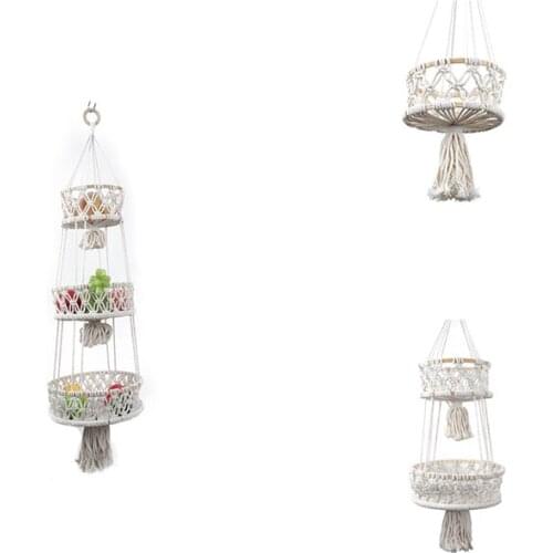 Hanging Baskets - Hanging Fruit Basket Hammock for Kitchen or Decorative Boho Decor Hanging Plant Holder