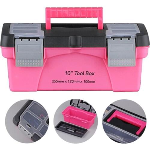 10 inch Pink Portable Children Household Multifunctional Tool boxes Storage Box