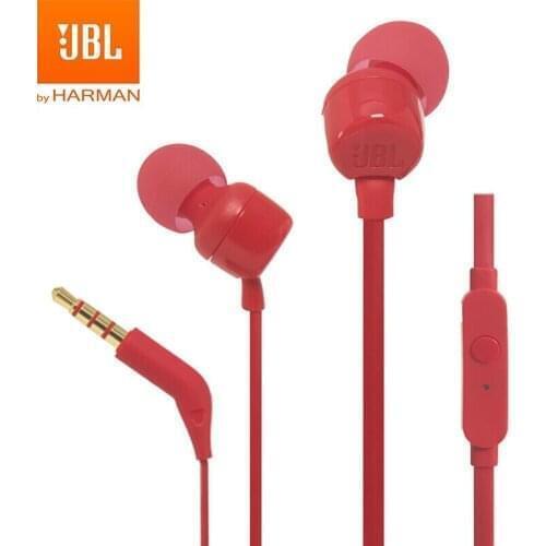 JBL TUNE 110 3.5mm Wired Earphones T110 Stereo Music Deep Bass Earbuds Sports Headset In-line Control Handsfree with Microphone