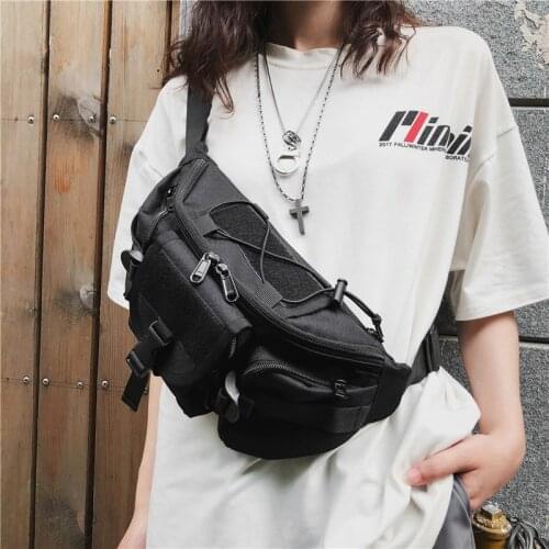 Hip Hop Techwear Crossbody Bags Men Women Motorcycle Tactical Fashion Chest Bag Waist Packs One Shoulder Backpack Sacoche Homme