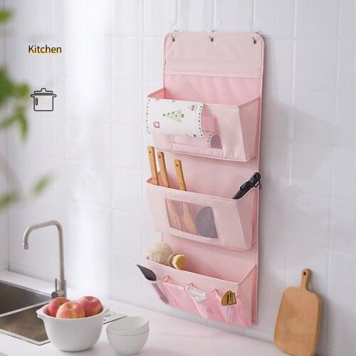 Kitchen Accessories Storage Bag Hanging Bag Wall Door Back Wardrobe Dormitory Organizer Fabric Bathroom Accessories Storage Bag
