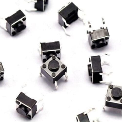 100pcs 6*6*4.3mm Tact Switch Push Button DIP 4 Pin Tactile Push button LCD Screen Monitor 6X6X4.3MM Micro Switch
